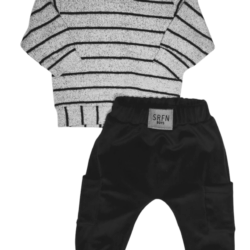 Σετ φόρμα βρεφικό βελουτέ ριγέ SRFN