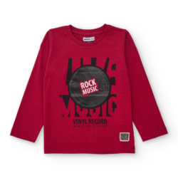 Μπλούζα μακρυμάνικη για αγόρι κόκκινη NATH KIDS  (KB09T102R2)