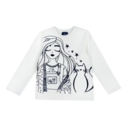 Παιδική μπλούζα μακρυμάνικη Chicco κορίτσι Λευκή