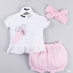 Βρεφικό σετ καλοκαιρινό Prod ροζ