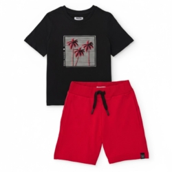 Παιδικό καλοκαιρινό σετ μαύρο/κόκκινο αγόρι Nath