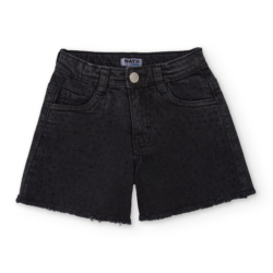 Παιδικό τζην σορτς με strass μαύρο Νath