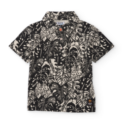 Παιδικό πουκάμισο κοντομάνικο μαύρο Nath