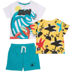 Παιδικό καλοκαιρινό σετ 3 τμχ λευκό/κίτρινο Tuc tuc
