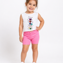 Παιδικό σετ καλοκαιρινό κορίτσι λευκό/ροζ Serafino