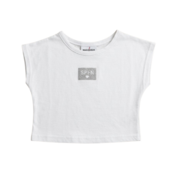 Παιδική μπλούζα crop top λευκή Serafino