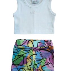 Παιδικό σετ καλοκαιρινό για κορίτσι λευκό/πολύχρωμο Serafino