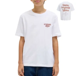 Παιδικό T-shirt αγόρι Jack & Jones Acapulco λευκό