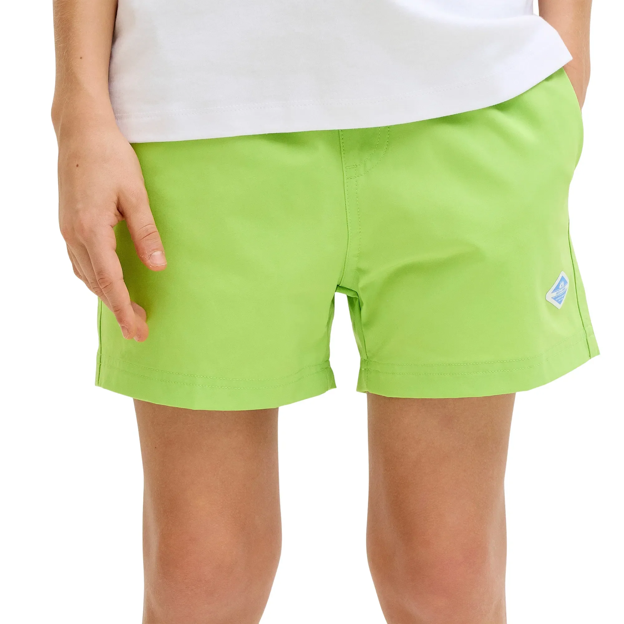 Παιδικό/εφηβικό μαγιό σορτς Jack & Jones Maui Tropic Solid Λαχανί