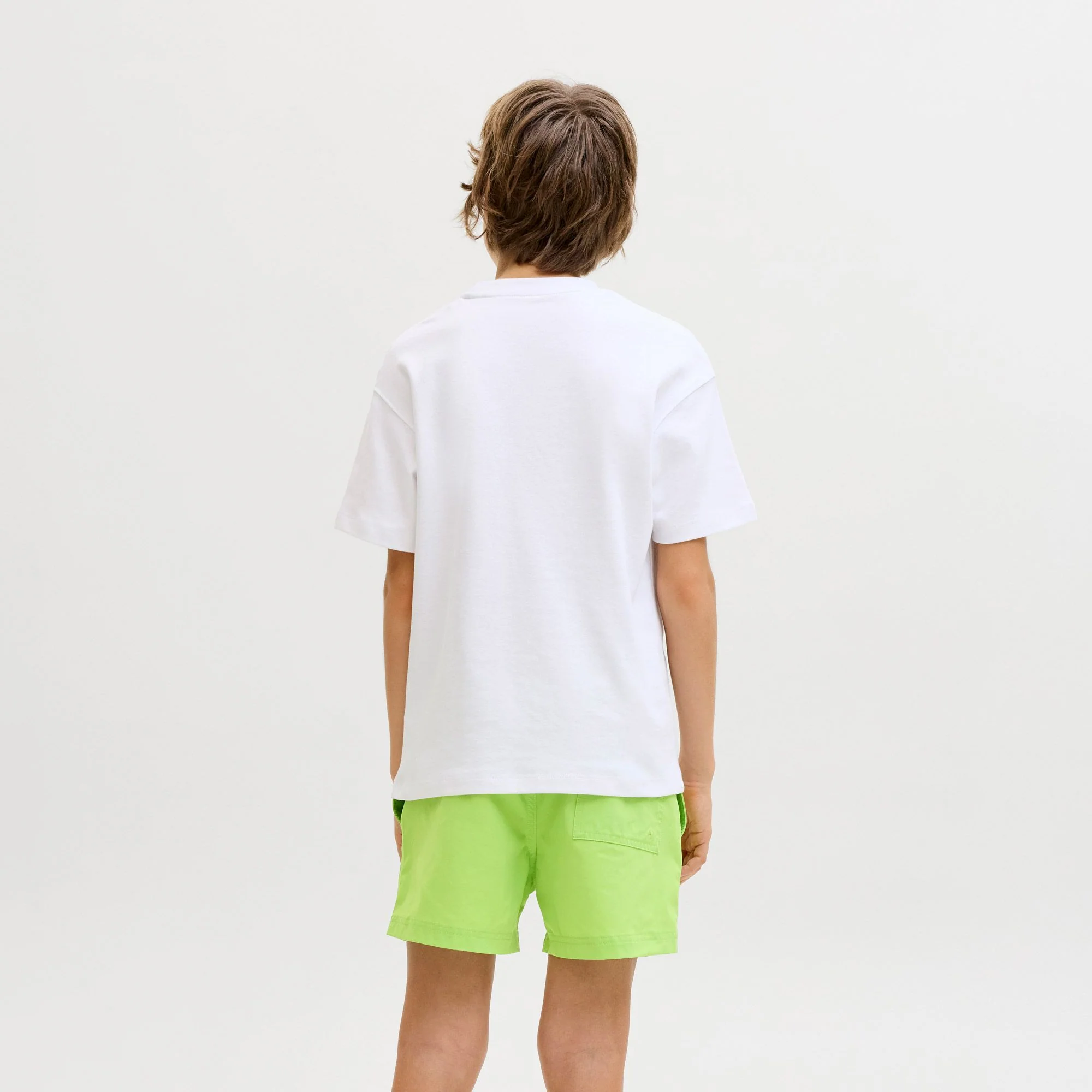 Παιδικό/εφηβικό μαγιό σορτς Jack & Jones Maui Tropic Solid Λαχανί - Image 2