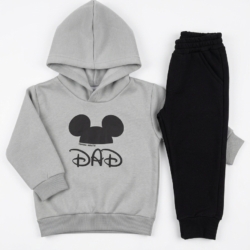 Παιδική φόρμα με κουκούλα Disney γκρι/μαύρο SRFN